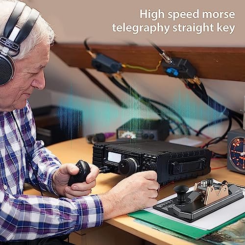 アマチュア無線電鍵-PUTIKEEG モールス信号 練習機 アルミ合金 4ネオジム磁石ベース付き モールス信号電鍵 モールス信号CWキー CWポータブルストレートキー 中間 画像