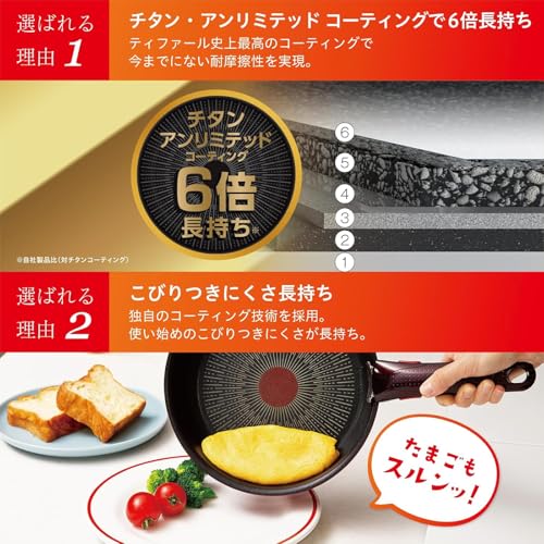 ティファール 取っ手のとれる 炒め鍋 26cm 深型 中華鍋 IH ガス火対応 PFOAなどの有害物質不使用 「インジニオ・ネオ IHルージュ・アンリミテッド ウォックパン」 こびりつきにくさ長持ち レッド L38377 中間 画像