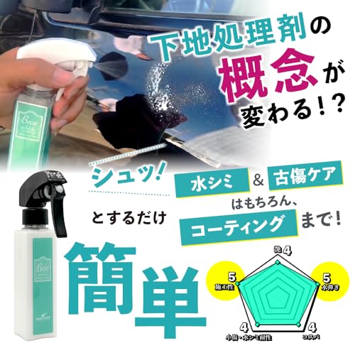 【ながら洗車】BASE ポーチセット 『 簡易コーティングのような下地処理剤 』下地処理剤 小傷 水シミ 磨き コーティング剤 車 イオンデポジット 水垢落とし コーティング施工車対応 最後 画像