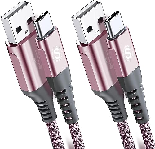 USB Type C ケーブル【3M/2本セット】Sweguard USB-C & USB-A 3.1A USB C ケーブル【QC3.0対応急速充電】タイプc 充電 iPhone17 16/iPhone 15 Pro MAX, iPad Pro,Samsung Galaxy S25/S24/S23/S22/S21/S20,Pixel,usb type-c機器と互換性があり (ピンク) 画像1