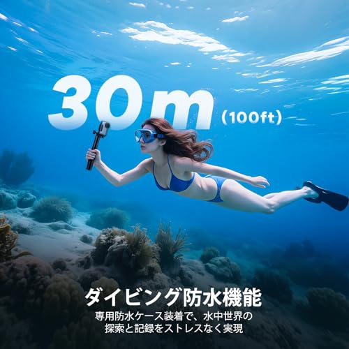 SJCAM C110PLUS 小型アクションカメラ ウェアラブルカメラ 4K30fps wifi搭載 170°FOV 手ぶれ補正 ミニ軽量 縦画面録画 ボディカメラ 8倍ズーム 30M防水 磁気吸着マウント バイク用 vlog用 旅行用 動画撮影用 64GBカード ホワイト 中間 画像