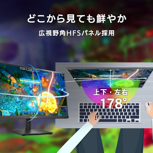 IODATA ゲーミングモニター 24.5インチ GigaCrysta 120Hz HFSパネル ブラック 無輝点保証対応 (HDMI/DisplayPort/VESA対応/チルト角調整/土日サポート/日本メーカー/無輝点保証) EX-GD251SH 中間 画像