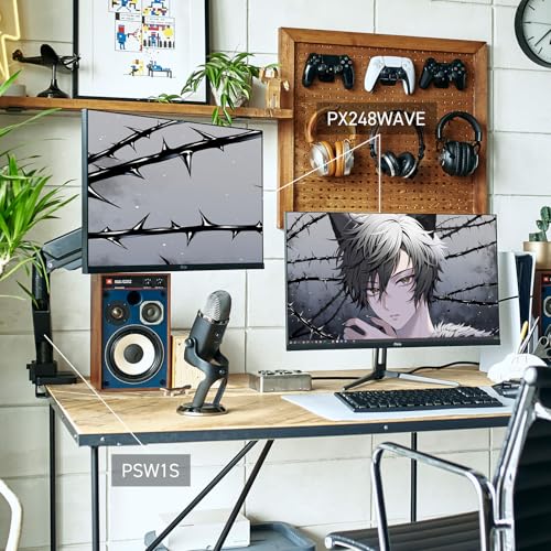 Pixio PX248 Wave Black ゲーミングモニター 23.8インチ 200Hz FHD スピーカー内蔵 2年保証 30日間返品保証 中間 画像
