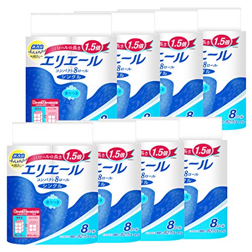 エリエール トイレットペーパー 1.5倍巻き 82.5m×64ロール(8ロール×8パック) シングル パルプ100% リラックス感のある香り【ケース品】 画像1