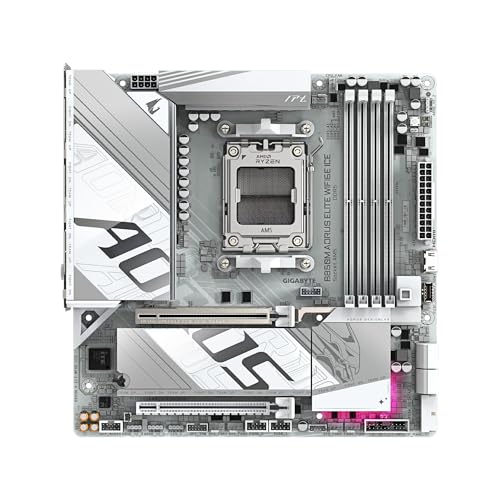 GIGABYTE B850M AORUS ELITE WIFI6E ICE - AMD Ryzen 用 ホワイト色 MicroATX 上位ゲーミングマザーボード MB6677 中間 画像
