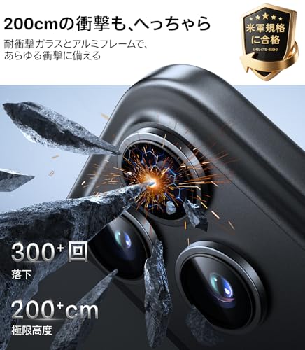 TORRAS For iPhone 17 Pro カメラ保護 iPhone 17 Pro Max 用 カメラカバー 「48MPをそのまま守る」米軍MIL規格 宇宙航空材料 アンチグレア 曇り防止 黒縁取り 1セット For いPhone17pro カメラカバー いPhone17promax 用 レンズフィルム チタニウム LensGuard 最後 画像