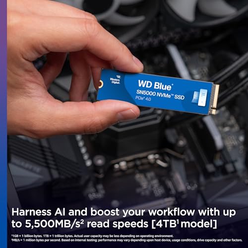 Western Digital 500GB WD Blue SN5000 NVMe 内蔵ソリッドステートドライブ SSD - PCIe Gen 4.0 M.2 2280 最大5,000MB/秒 - WDS500G4B0E 最後 画像