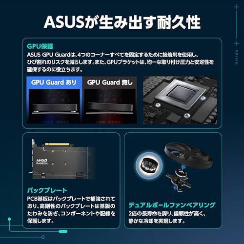 ASUS AMD Radeon RX 9060 XT ビデオカード 16GB GDDR6 OCエディション PRIME-RX9060XT-O16G 国内正規代理店品 中間 画像