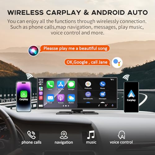 Carplay&Android Auto搭載された ドライブレコーダー カープレイとアンドロイドオートスクリーン 64GBメモリカード付属 ドラレコ 前後カメラ 前後録画 GPSナビゲーション リアカメラ防水 デジタルインナーミラー 最後 画像