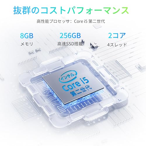 VETESA デスクトップパソコン 22型1920x1080フルHD非光沢・IPS液晶 一体型パソコン Core i5 8GB メモリ 256GB SSD MS Office 2024搭載 Windows 11Pro 一体型PC WEBカメラ/キーボードとマウス付属 中間 画像