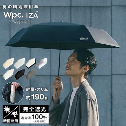 Wpc. IZA 男の晴雨兼用傘【軽量・スリム】LIGHT＆SLIM ブラック [遮光率100%・UVカット率100%・UPF50＋・遮熱] 日傘 メンズ イーザ 男性 折りたたみ傘 190g 軽い おしゃれ 無地 レディース ZA007-900-102 最後 画像