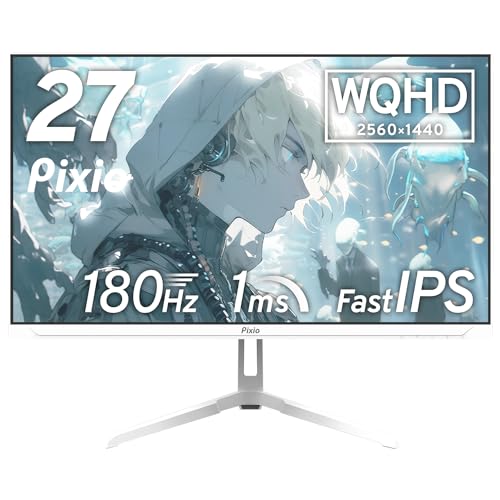 Pixio PX278 WAVE White ゲーミングモニター 27インチ 180Hz WQHD ホワイト 白 かわいい 画像1