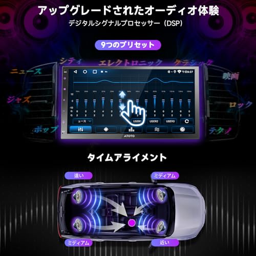 ATOTO A5L Androidカーナビ 2DIN、ディスプレイオーディオ 7インチ、ワイヤレス CarPlay & ワイヤレス Android Auto、WiFi 対応/Bluetooth/USB テザリング、GPS追跡、内蔵DSP/EQ、AI会話、バックカメラ連動、FM/AM、A5LG2B7T-S01 中間 画像