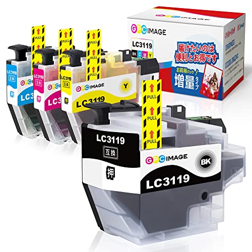 GPC Image LC3119 LC3119-4PK 互換インク LC3117 大容量タイプ 4色セット ブラザー 用 インク LC3119 LC3117 Brother 対応 MFC-J6980CDW MFC-J6580CDW MFC-J6983CDW MFC-J6583CDW MFC-J5630CDW 対応の 3119 3117 互換インク 残量表示機能 個包装 画像1