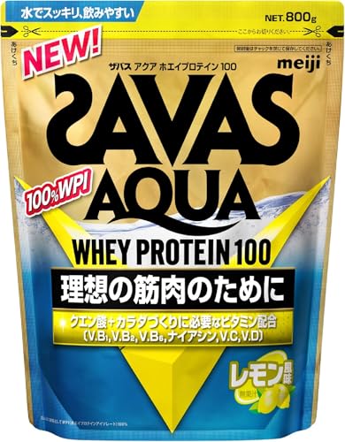 ザバス(SAVAS) アクア ホエイプロテイン100 レモン風味 [WPI] 800g 明治 画像1