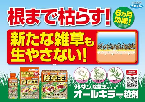 フマキラー カダン除草王シリーズ オールキラー粒剤 3kg 除草剤 まくだけ 根まで枯らして6カ月生やさない 家周り・駐車場などに 中間 画像