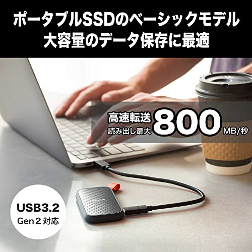 【Amazon.co.jp限定】SanDisk SSD 外付け 1TB USB3.2Gen2 読出最大800MB/秒 SDSSDE30-1T00-GH26 ポータブルSSD Win Mac PS4 エコパッケージ メーカー3年保証 最後 画像