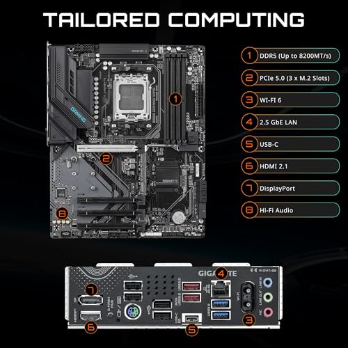 GIGABYTE B850 GAMING WIFI6 - AMD Ryzen 用 ATX スタンダード・ゲーミングマザーボード MB6676 中間 画像