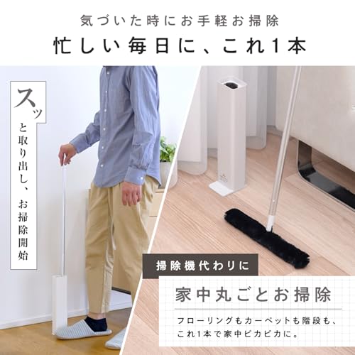 レック 激落ちくん 高密度ブラシ トレループ Premium (床・階段用タイプ ・ グレー) くり返し使える ホコリ取り/ケースに通すとモップがキレイに/スライドケースでホコリをまとめて捨てられる 中間 画像