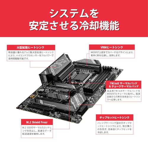 MSI Z790 GAMING PLUS WIFI intel 第14・13・12世代 Coreプロセッサ対応 LGA1700 DDR5 ATX マザーボード MB6471 中間 画像