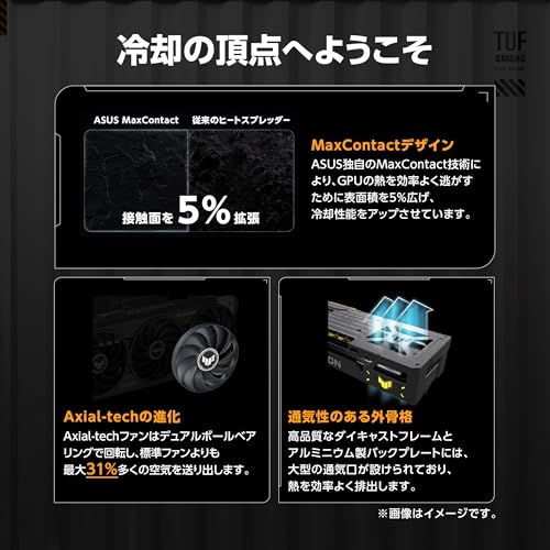 ASUS AMD Radeon RX9070XT 搭載 ビデオカード PCIe 5.0 16GB GDDR6 TUF-RX9070XT-O16G-GAMING 国内正規代理店品 中間 画像