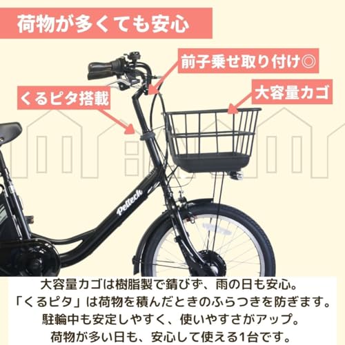 【100%完成車納品】 PELTECH(ペルテック) 後チャイルドシート付電動アシスト自転車 20インチ内装3段 TDN-207LPC (12AHバッテリー, ブルーグレイ) 中間 画像