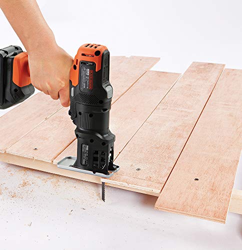 ブラックアンドデッカー(BLACK+DECKER) コードレス マルチツール 3in1 multievo EVO185B1 DIY 電動工具 穴あけ 締付工具 ドリルドライバー ジグソー サンダー 18V 2.0Ah ビット 11種 バッテリー 2個 専用ボックス 付き 最後 画像
