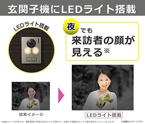 パナソニック ワイヤレスモニター付き テレビドアホン 30万画素 LEDライト搭載 どこでもドアホン VL-SWZ200KL 中間 画像