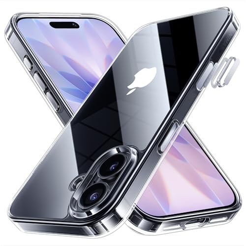 NIMASO iPhone 17 用 ケース クリア 黄変防止 耐衝撃 米軍MIL規格 SGS認証 PC背面 カメラコントロールカバー付き いPhone 17 対応 ケース 傷つけ防止 超薄型 軽量 ワイヤレス充電対応 ストラップホール付き アイフォン 17対応（6.3インチ） スマホケース 透明 （氷星シリーズ）NSC25F1658 画像1