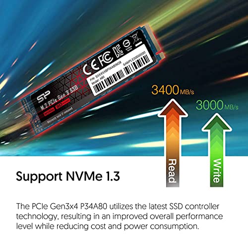 SP Silicon Power シリコンパワー SSD 2TB 3D NAND M.2 2280 PCIe3.0×4 NVMe1.3 P34A80シリーズ 5年保証 SP002TBP34A80M28 中間 画像