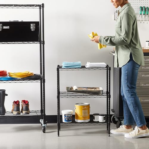 Amazonベーシック 3段スチールラック 棚 メタルラック 耐荷重340kg 幅58.9×奥行34×高さ76.2cm ブラック 最後 画像