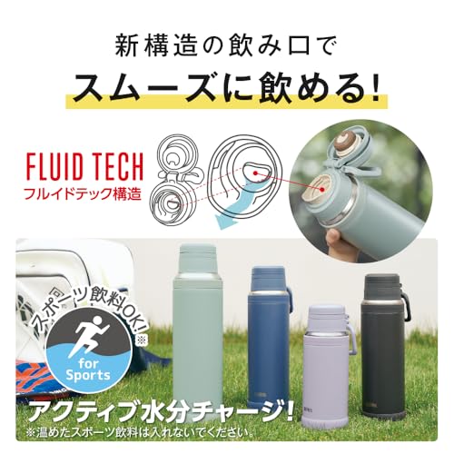 【ハンドル付き・保温保冷・食洗機対応】 サーモス 水筒 真空断熱ケータイマグ 1L チャコール 持ち運びに便利なキャリーループ スムーズに飲めるフルイドテック構造 JOY-1000 CHL 最後 画像