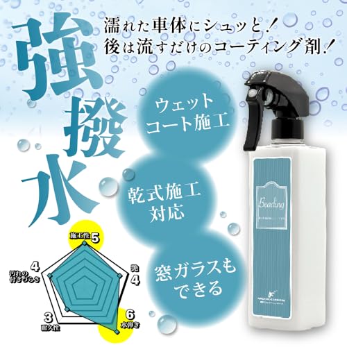 【ながら洗車】ビーディング 『 窓ガラスやボディにスプレーして流すだけでバーチバチのツーヤツヤ 』 (350ml) コーティング コーティング剤 車 自動車 簡易 撥水 はっ水 中間 画像