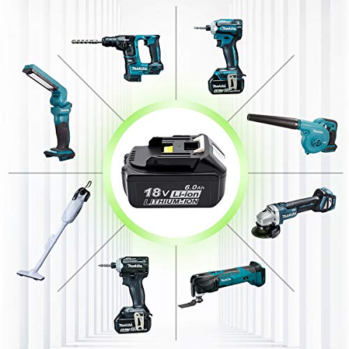 マキタ 18V バッテリー BL1860B 互換： 対応 マキタバッテリー 6.0Ah BL1830 BL1840 BL1850 BL1860 BL1830b BL1840b BL1850b リチウムイオンバッテリー 電池 LED残量表示付き 電動工具用 マキタ互換バッテリー PSE認証済 4個セット 1億円の製造物責任険付 最後 画像