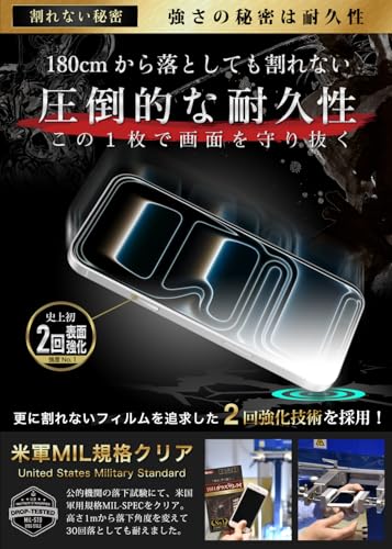 ガラスザムライ iPhone 17 Pro Max 用 iPhone 16 Pro Max 用 ガラスフィルム 硬度 10H 日本製ガラス素材 強化ガラス 保護フィルム 米軍MIL規格 いPhone 413-k 439-k 中間 画像