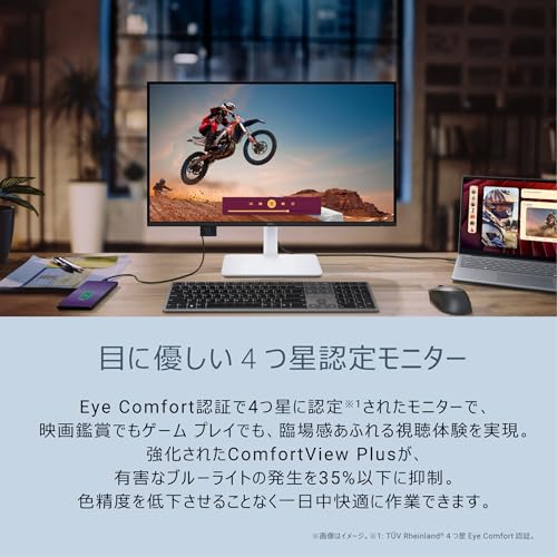 【Amazon.co.jp限定】Dell S2725QC-A 27インチ 4K モニター(無輝点5年保証/4K/IPS非光沢/USB Type-Cx1,HDMIx2/sRGB 99%/4ms,120Hz/FreeSync Premium/HDR10/内蔵スピーカー/縦横回転,高さ調整) 中間 画像
