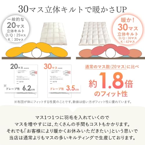 タンスのゲン 羽毛布団 シングル【コインランドリーで洗える!】 W防ダニ ダウン90% 充填量1.0kg 日本製 7年保証 洗える ウォッシャブル 掛け布団 10119001(72199) 中間 画像