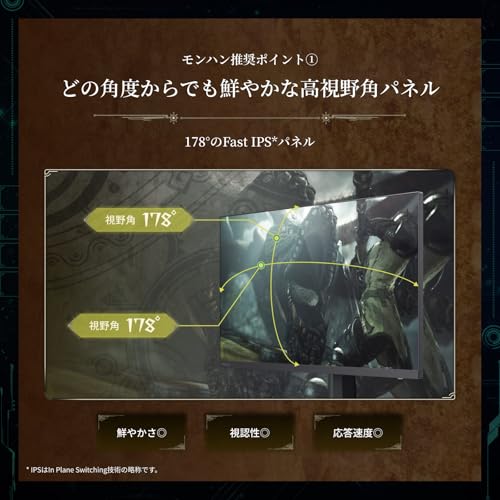 REGZA ゲーミングモニター 23.8インチ FHD 180Hz モンスターハンターワイルズ推奨画質 1ms(GTG) HDR10 Fast IPSパネル Adaptive Sync HDMI対応 RM-G245N 中間 画像