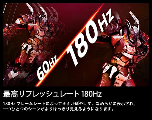 AOC ゲーミングモニター 24G42E/11, 23.8インチ, フルHD/1920×1080@180Hz, 応答速度0.5ms(MPRT), Fast IPS, HDMI2.0 x 1/ DP1.4x1,ブルーライト低減, フリッカーフリー, Adaptive Sync, HDR10対応, 3年保証 中間 画像