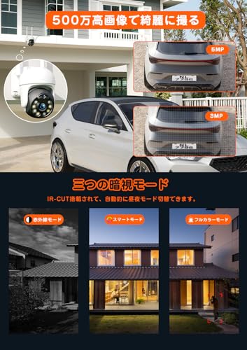 【500万画素・360°全方位追尾 】防犯カメラ ワイヤレス 屋外 YESKAMOO 12インチIPS防犯モニター 一体型NVR 4台 室外 ワイヤレス防犯カメラ セット 10チャンネルまで増設可 AI人物検知 監視カメラ 常時録画 双方向通話 カラー暗視 IP66防水 遠隔監視 H.265映像圧縮 防犯カメラ (500万PTZカメラ4台+12インチ録画機+3TB HDD) 中間 画像