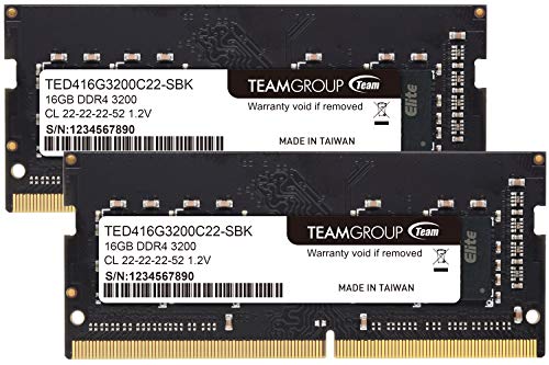 Team ノートPC用メモリ SO-DIMM DDR4 3200MHz PC4-25600 32GB (16GBx2枚) 日本国内無期限正規保証 TED432G3200C22DC-S01 画像1