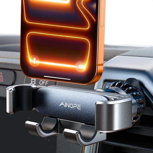 【2025最新進化クリップ&最強の安定】AINOPE スマホホルダー 車 車載ホルダー 重力式 エアコン吹き出し口 片手操作 スマホスタンド 回転可能 自由調節 手帳型ケース 車用 スタンド カー用品 iPhone 16 15 14 13 12 Pro Max Xperia Galaxy S25など4-7インチ全機種対応すすいろ 1枚目 画像