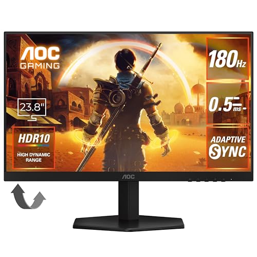 AOC ゲーミングモニター 24G42E/11, 23.8インチ, フルHD/1920×1080@180Hz, 応答速度0.5ms(MPRT), Fast IPS, HDMI2.0 x 1/ DP1.4x1,ブルーライト低減, フリッカーフリー, Adaptive Sync, HDR10対応, 3年保証 画像1