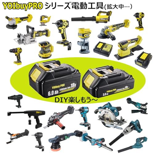 YOIbuy PRO 18V リチウムイオンバッテリー 6.0Ah実容量 MKT 18V互換 全保護基板 最大放電電流60A 国内正規品 BL1860B (2) 中間 画像