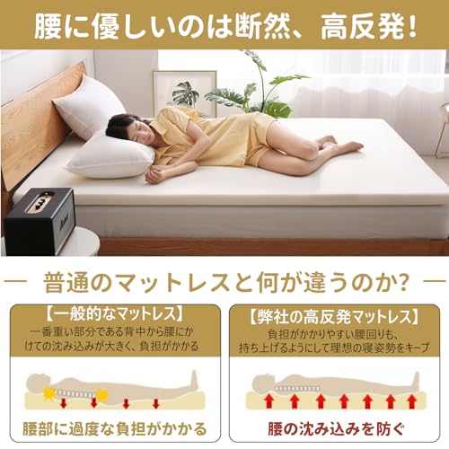 MyeFoam マットレス 高反発 シングル 敷布団 硬さ180N 腰の悩みから解放 寝返りサポート 防ダニ 抗菌防臭加工マットレス 厚さ3cm カバー洗える 収納袋付き 最後 画像