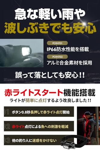 シーボンズ ヘッドライト 1000ルーメン SPEC2 ハイモデル 3350mAhバッテリー 中間 画像