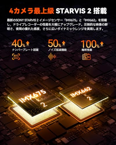 【2025年最新】 4カメラ ドライブレコーダー VANTRUE N5S 【前後4カメラともSTARVIS 2搭載 暗視機能強化版】 360度 ドラレコ 前後/左右/室内記録 360°全周囲 5.8G WiFi機能 24時間駐車監視 2.7K+1080P+1080P+2.5K スマホ連携 3軸Gセンサー GPS HDR WDR搭載 日本語音声操作 技適認証済 最後 画像