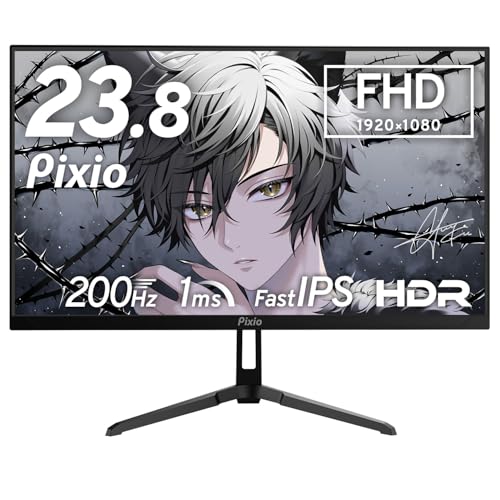 Pixio PX248 Wave Black ゲーミングモニター 23.8インチ 200Hz FHD スピーカー内蔵 2年保証 30日間返品保証 1枚目 画像