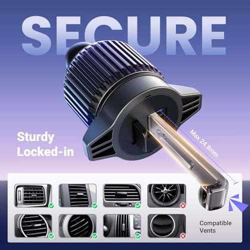 UGREEN 車載ホルダー magsafe式 エアコン吹き出し口 マグネット 超強磁力 magsafeホルダー 片手操作可能 車 スマホホルダー マグセーフ 車 携帯ホルダー 横型縦型吹き出し口対応 取り付け簡単 4.3-7.6インチ対応 iPhone 16/15/14/13/12など対応 メタルリング付き 中間 画像