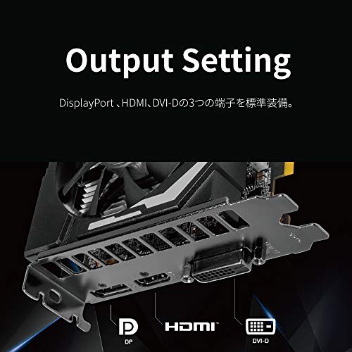 玄人志向 NVIDIA GeForce GTX 1650 搭載 グラフィックボード 4GB デュアルファン GF-GTX1650-E4GB/OC/DF 中間 画像